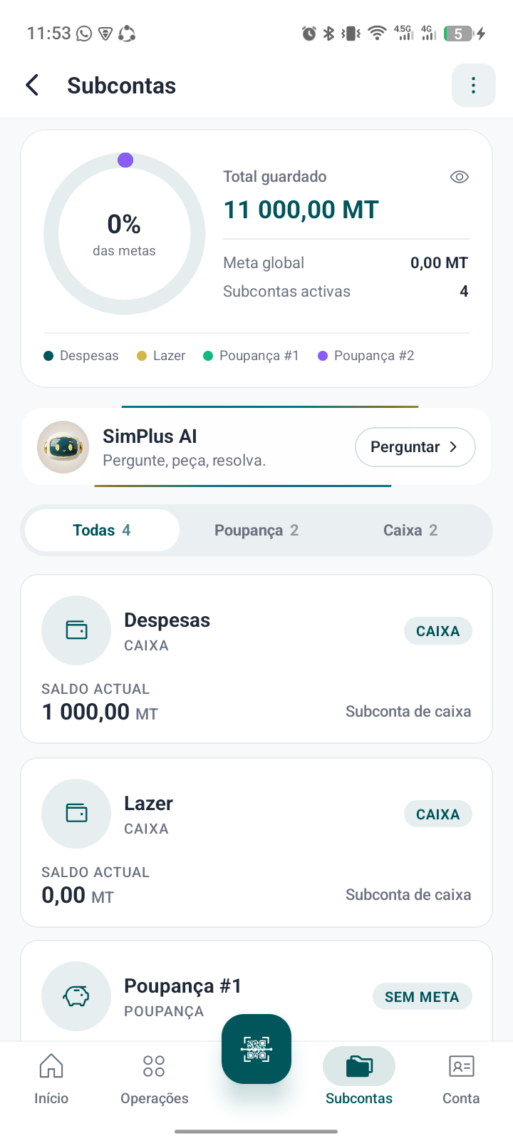 Subcontas SimPlus